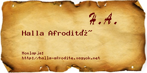 Halla Afrodité névjegykártya