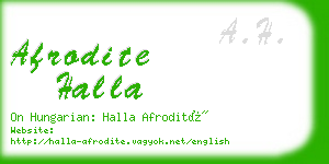 afrodite halla business card